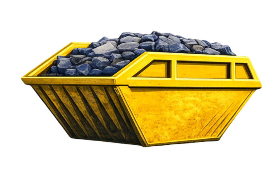 yellow coloured skip